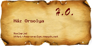 Ház Orsolya névjegykártya